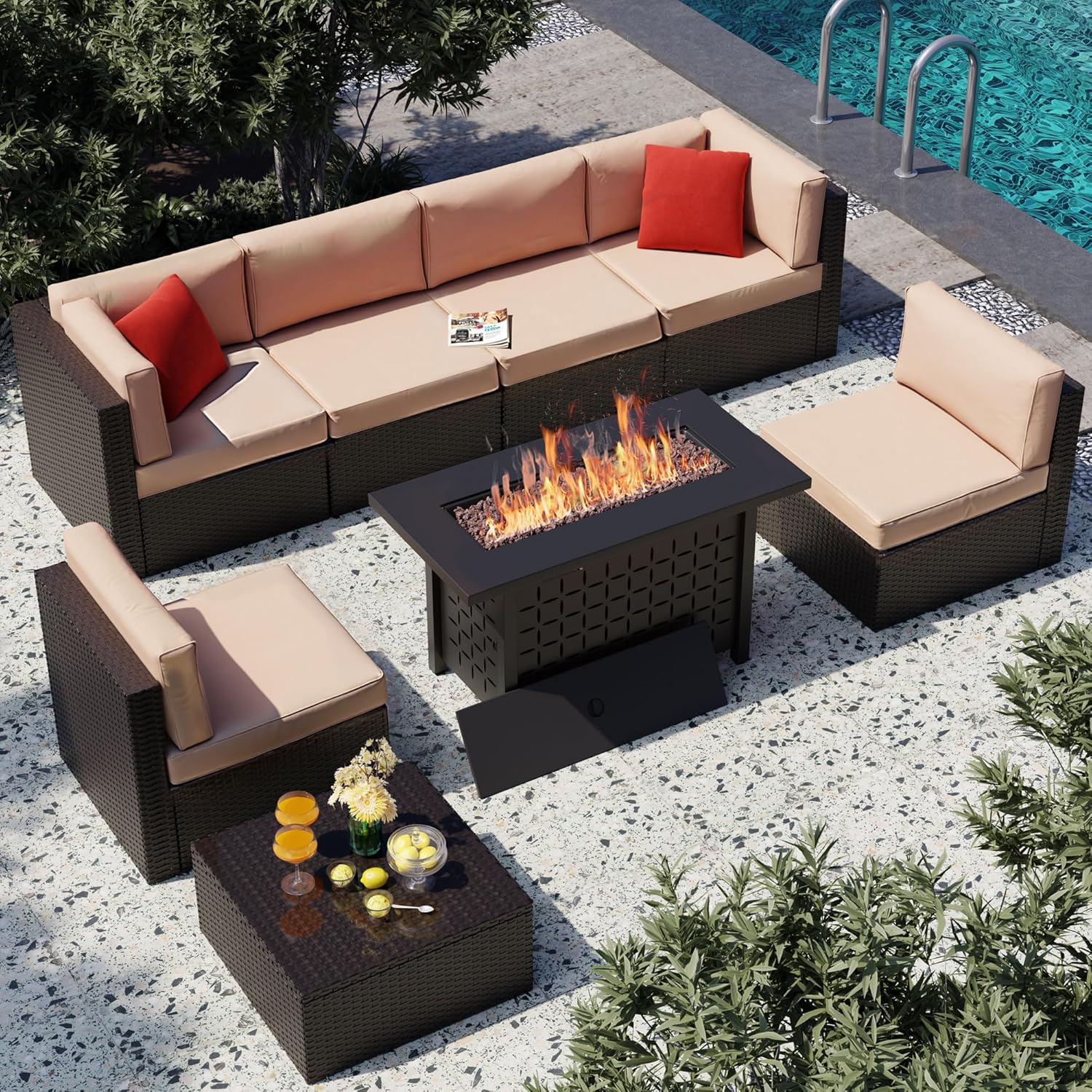 Outdoor Furniture On Sale - 8 Pieces Patio Furniture Set with