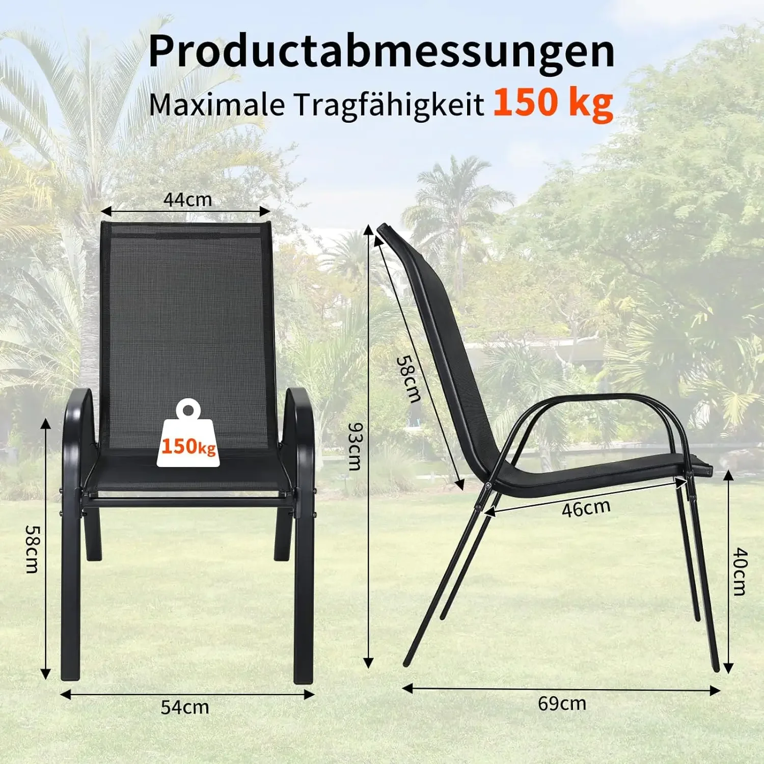 Metal Outdoor Chair Set Stacka - đánh giá và giá Outdoor Furniture On Sale