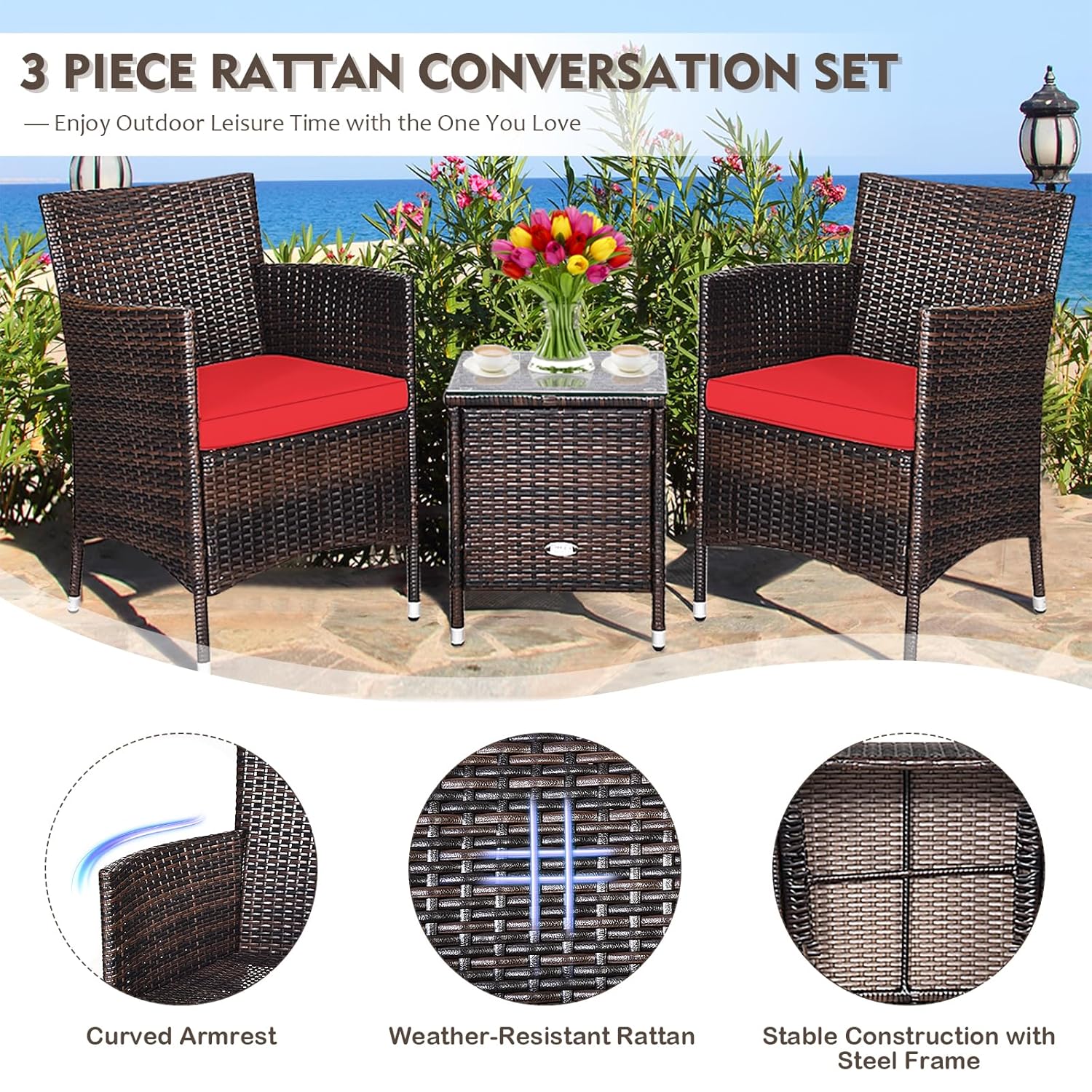 3 Piece Wicker Patio Furniture - đánh giá và giá Outdoor Furniture On Sale