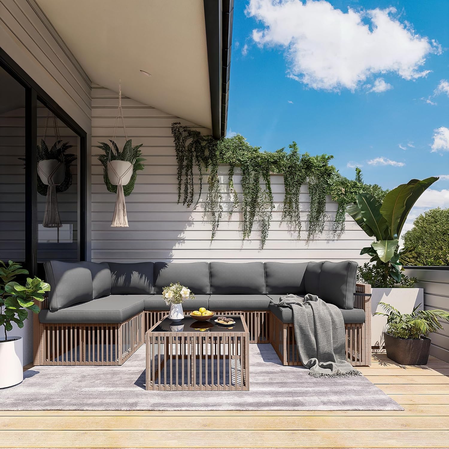 7 Piece Outdoor Sectional Sofa - đánh giá và giá Outdoor Furniture On Sale