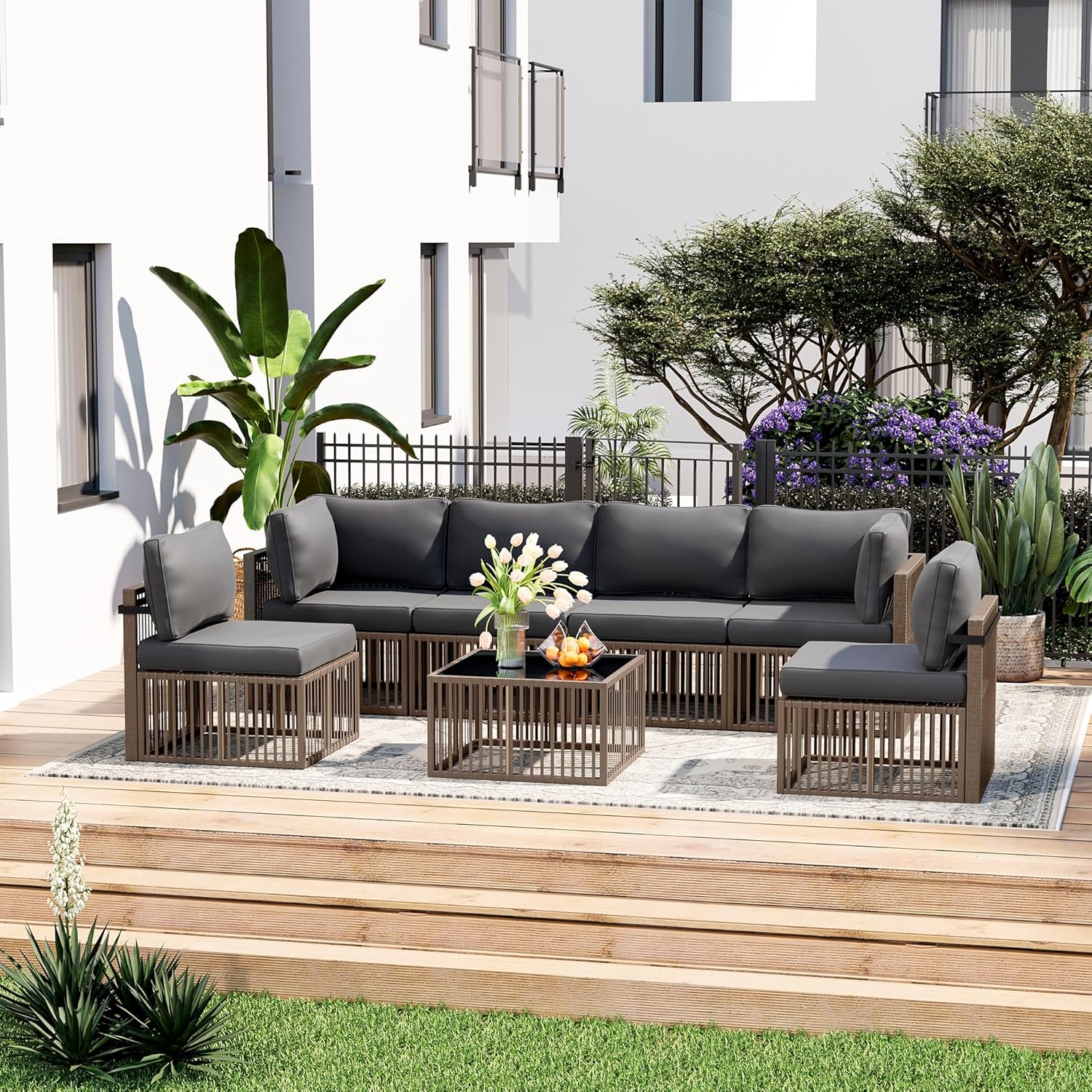 7 Piece Outdoor Sectional Sofa - đánh giá và giá Outdoor Furniture On Sale