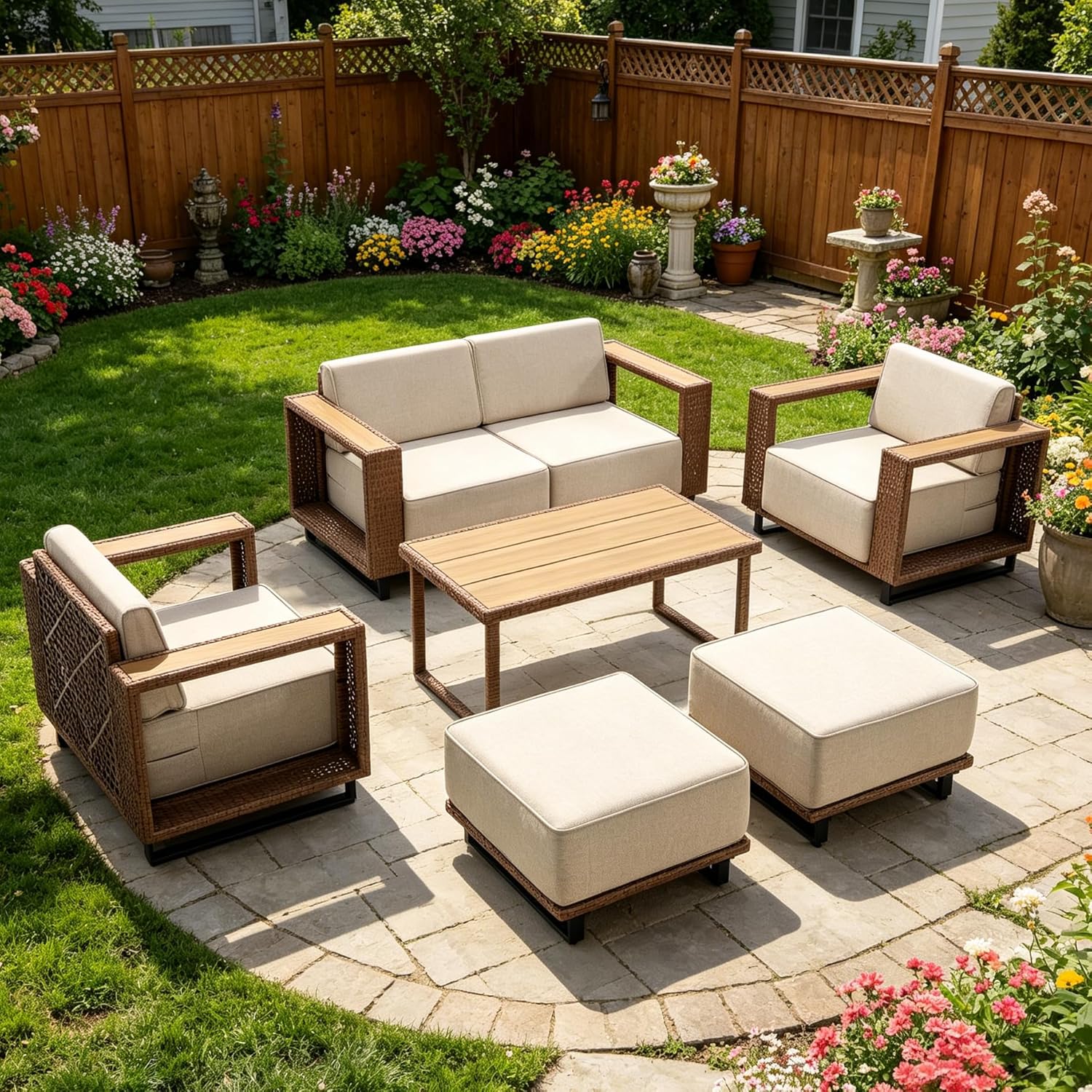 7 Pieces Outdoor Patio Furnitu - đánh giá và giá Outdoor Furniture On Sale