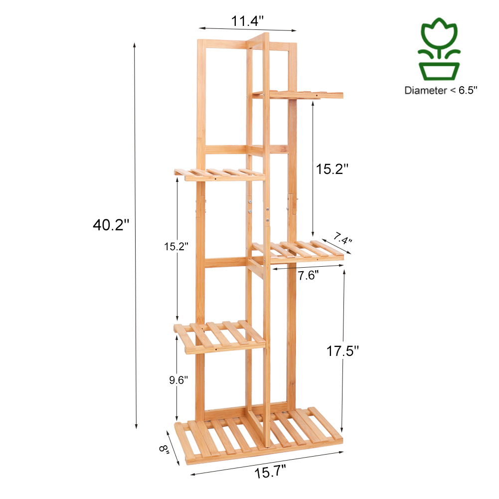 5 / 6 Tiers Tall Bamboo Plant  - đánh giá và giá Outdoor Furniture On Sale
